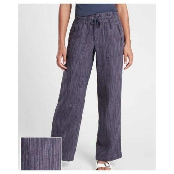 Athleta Pants - Athleta Cabo Linen Textured Wide Leg Pant